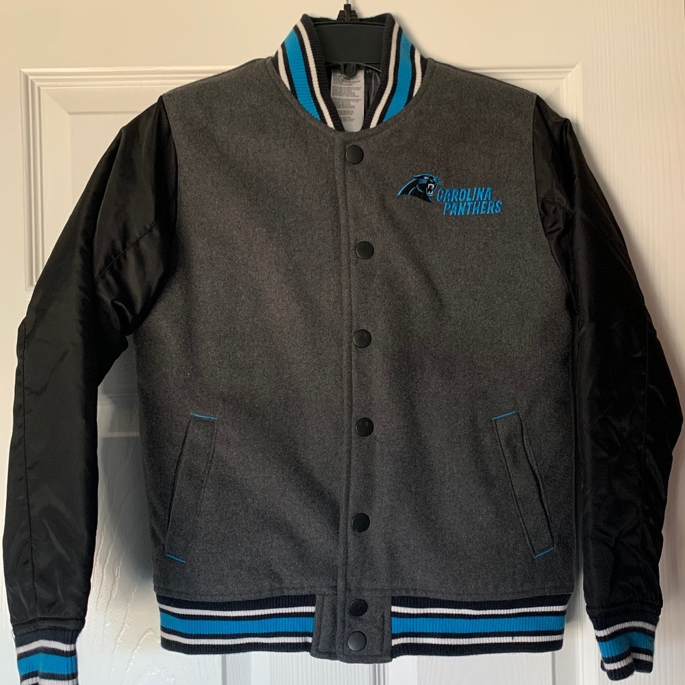 Carolina Panthers Youth Bomber Varsity Jacket